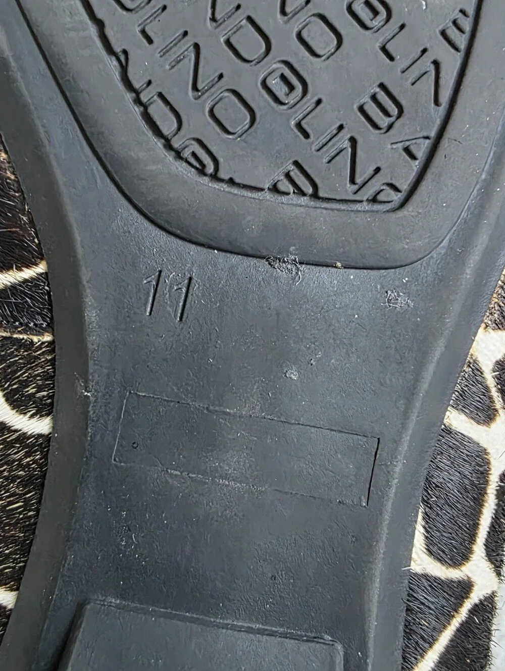 Bandolino Dark Chocolate Brown & Cream Peep-Toe Giraffe Print Flats Size 11 - Picture 6 of 9
